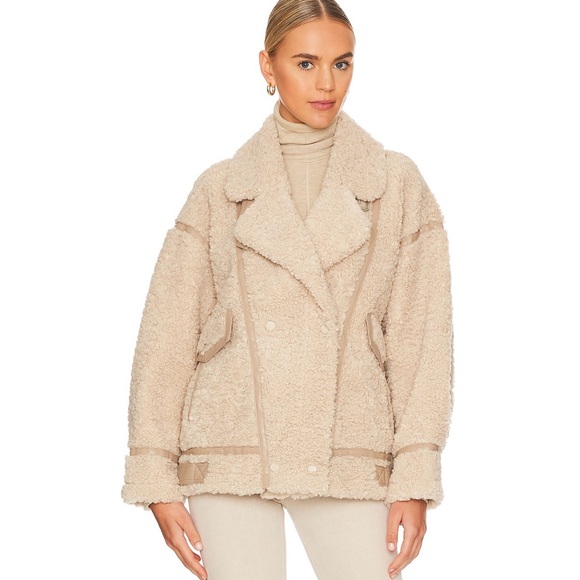 NWT Lamarque Badu Teddy Jacket in Beige - Picture 2 of 5